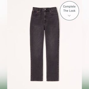 A&F CURVE LOVE 90s Straight Ultra High Rise Jean in Black